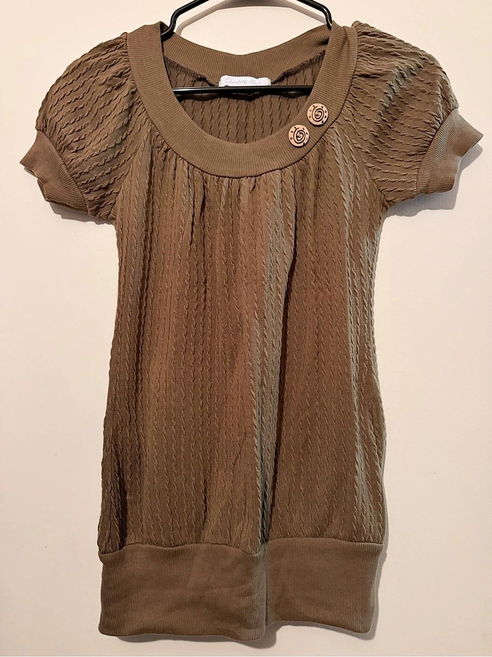 Charlotte Russe Brown Short Sleeve Knit Top
